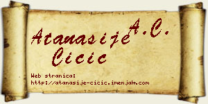 Atanasije Čičić vizit kartica